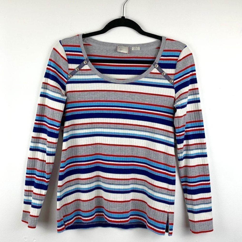 Postmark Small Striped‎ Ribbed long sleeve tshirt